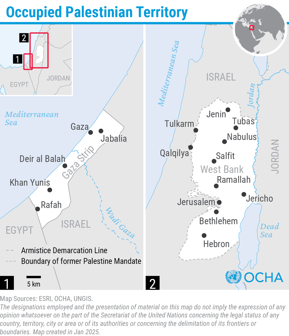 OCHA map of the Occupied Palestinian Territory
